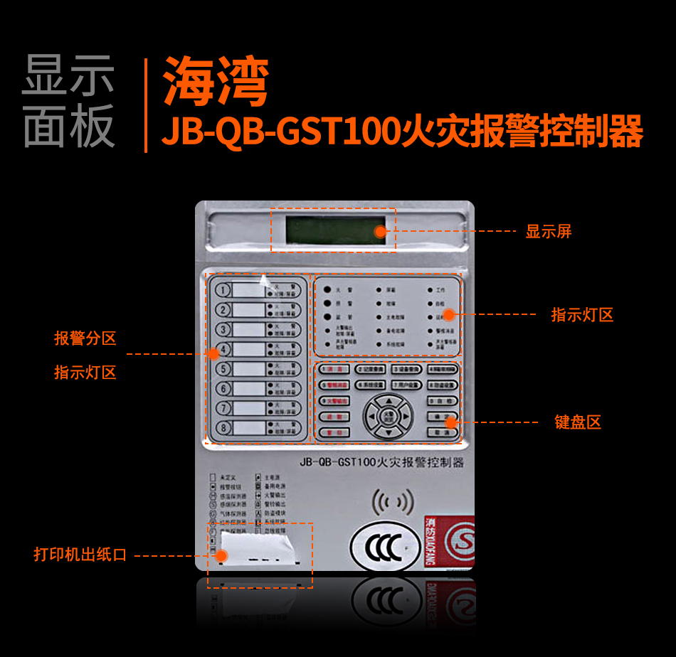 海灣JB-QB-GST100天津火災(zāi)報警控制器顯示面板